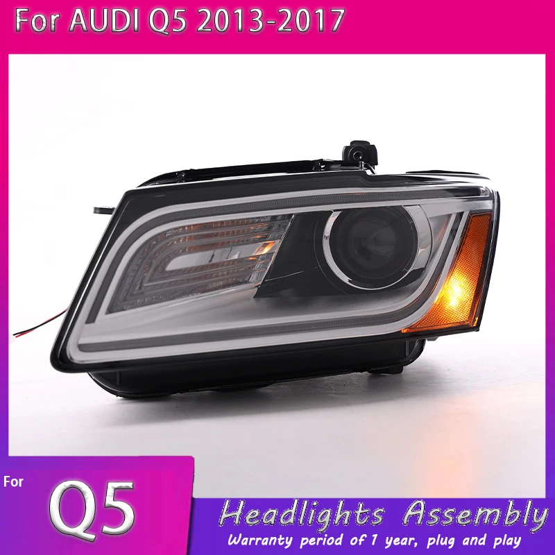 

Автомобильные светодиодные фары для AUDI Q5 2013 2014 2015-2017, американская версия, светодиодные дневные ходовые огни, рулевое управление, аксессуар OE, полусборка