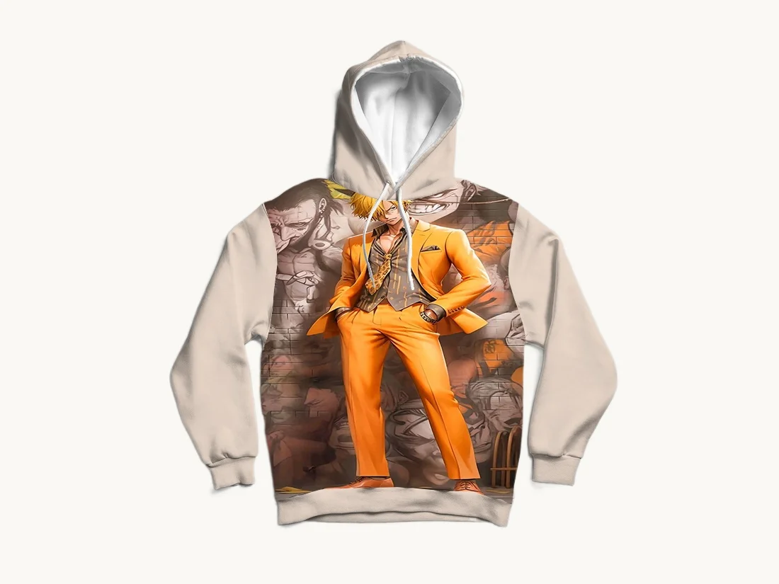 2025/26 Ultima serie One Piece da uomo alla moda 3D stampato autunno/inverno Street Felpa con cappuccio Top casual da uomo alla moda per adulti