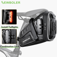 NEW Bicycle Saddle Bag With Password Lock Waterproof MTB Road Bike Saddlebags Reflective Striped BikeTool Bag Bike Accessories