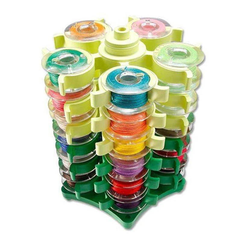 Sewing Bobbins Tower Storage Clips Stand for 30 Thread Spool Plastic Holder Clamps Organizer Sewing Machine DIY Embroidery Tool