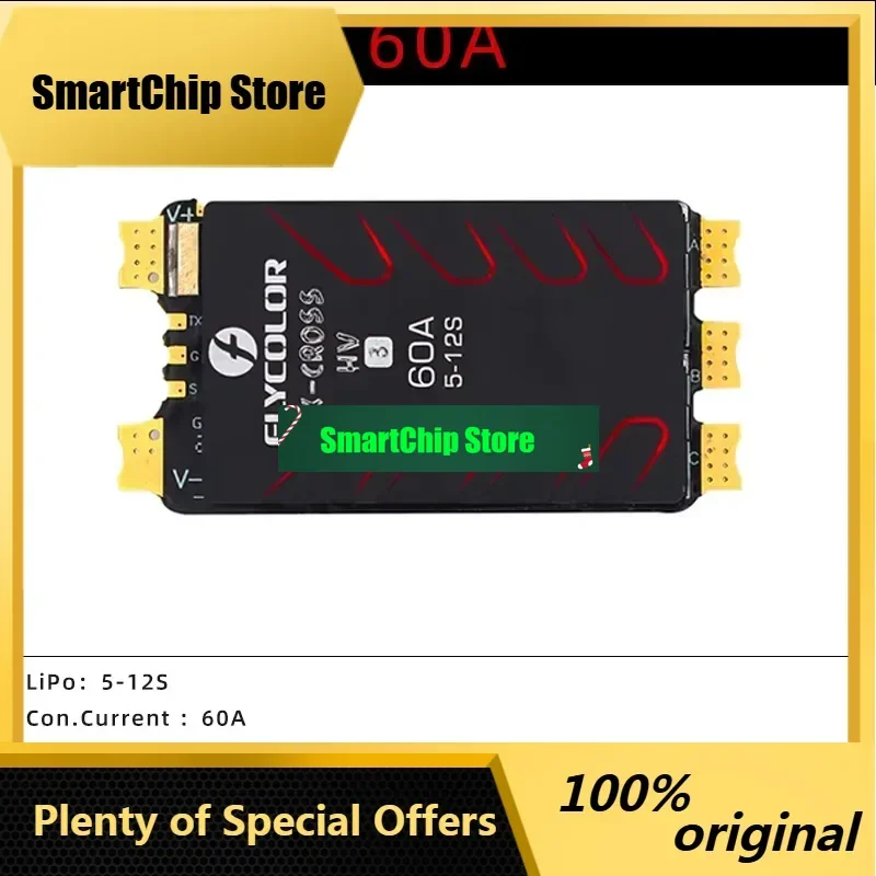SmCpFLYCOLOR X-CROSS HV 3 Brushless Electronic Speed Controller (ESC), BLHeli_32 32-Bit, 60A 80A 120A 160A Optional,