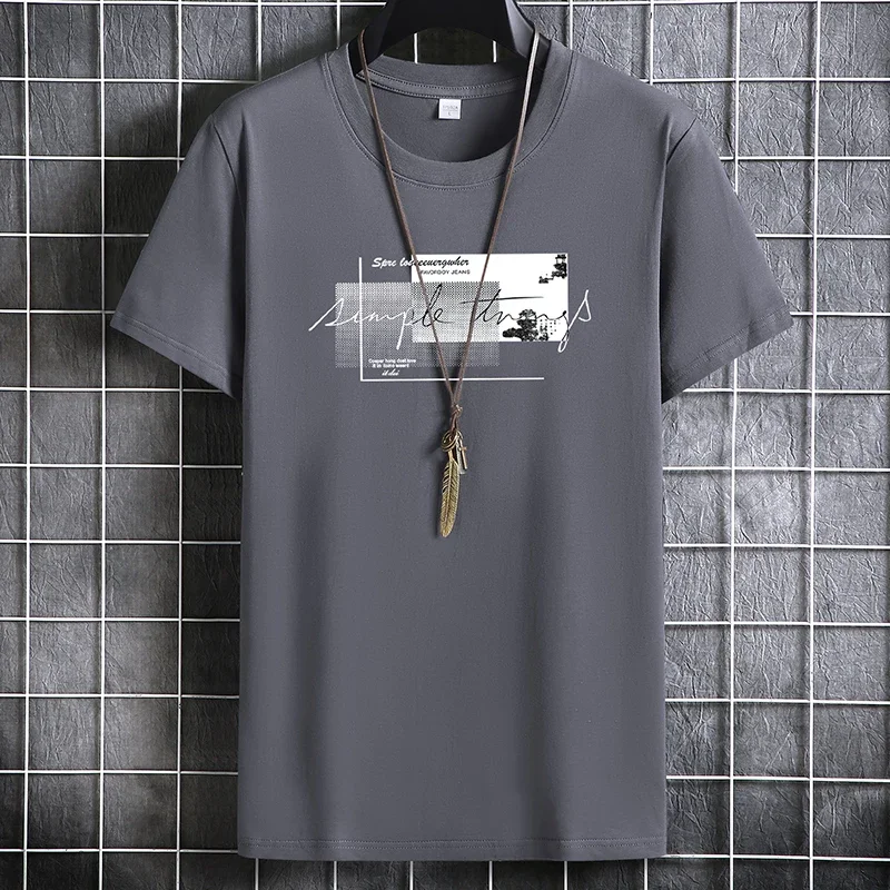 2024 New Men's Summer Cotton T-shirt Male Fashion Summer Clothes Short Sleeve Summer T-shirt O-Neck Men's Clothing