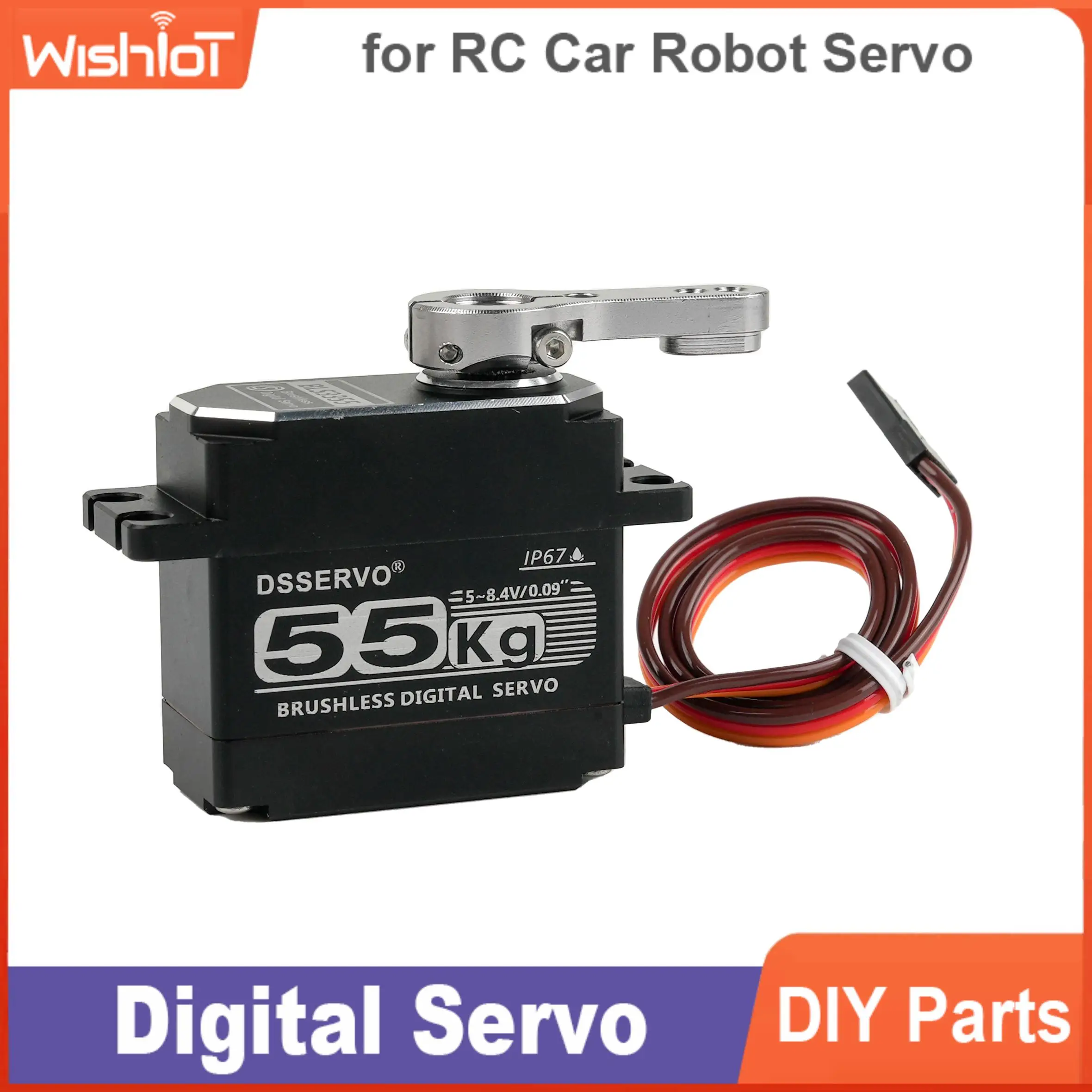 BLS3355 55KG Digital Servo 8.4V Brushless 0.09s IP67 Waterproof Full Metal for RC Cars/DIY