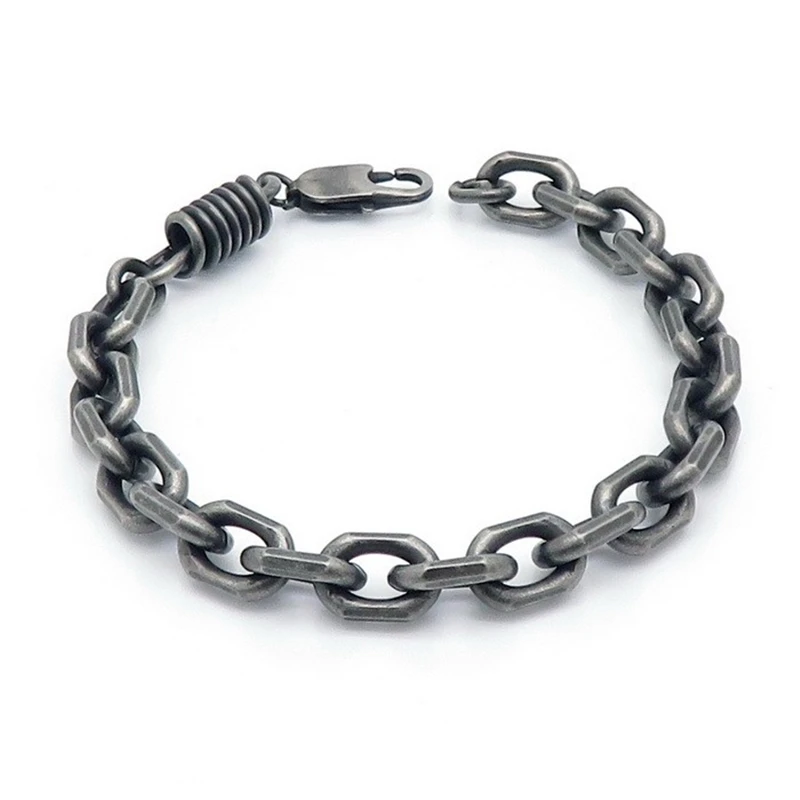 Stainless Steel Link Chains Bracelet for Men, Hip Hop Jewelry, High Quality, 7mm