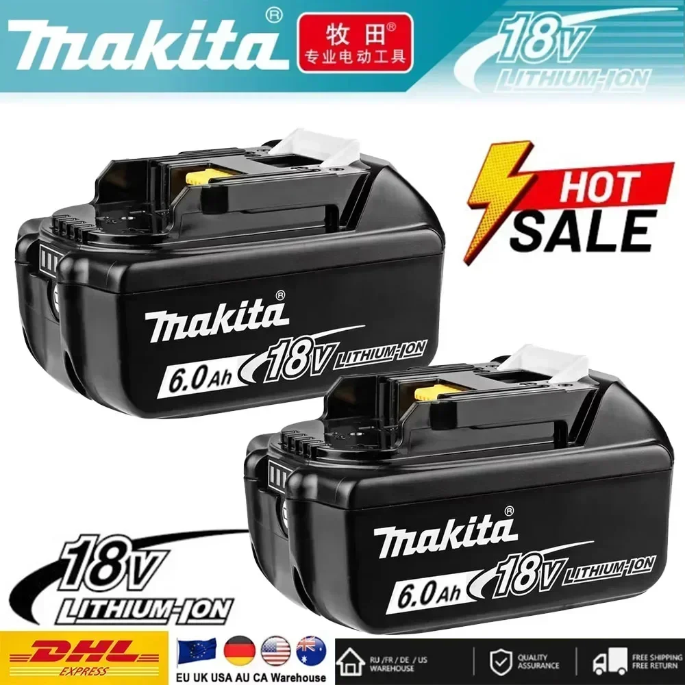 

Оригинальный аккумулятор Makita 6 Ач/5 Ач Makita 18 В BL1830B BL1850B BL1850 BL1840 BL1860 BL1815, сменная литиевая батарея