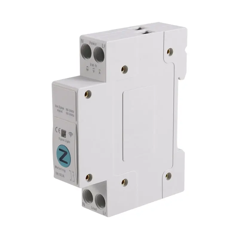 A42Z-TUYA Zigbee Smart Switch Energy Meter 63A 1P+N Kwh Metering Monitoring Circuit Breaker Timer Relay MCB