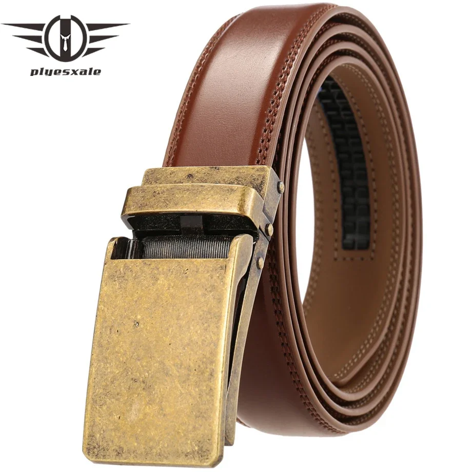 

3.1cm Width Mens Leather Automatic Business Belt New High Quality Formal Dress Belts For Men Brand Cowhide Waist Strap Male B582