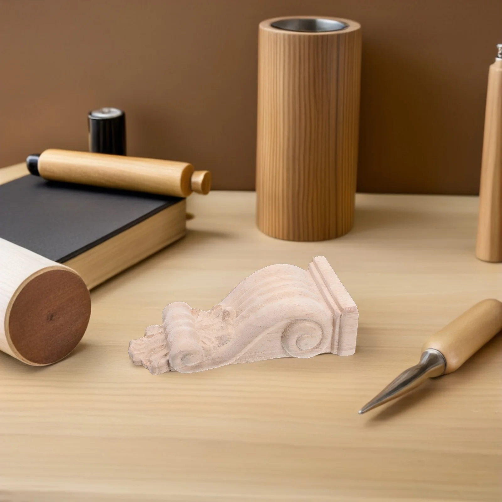 

Vintage Style Wood Carving Corbels Decorative Brackets for Furniture Home Decor Handmade Architectural Supports