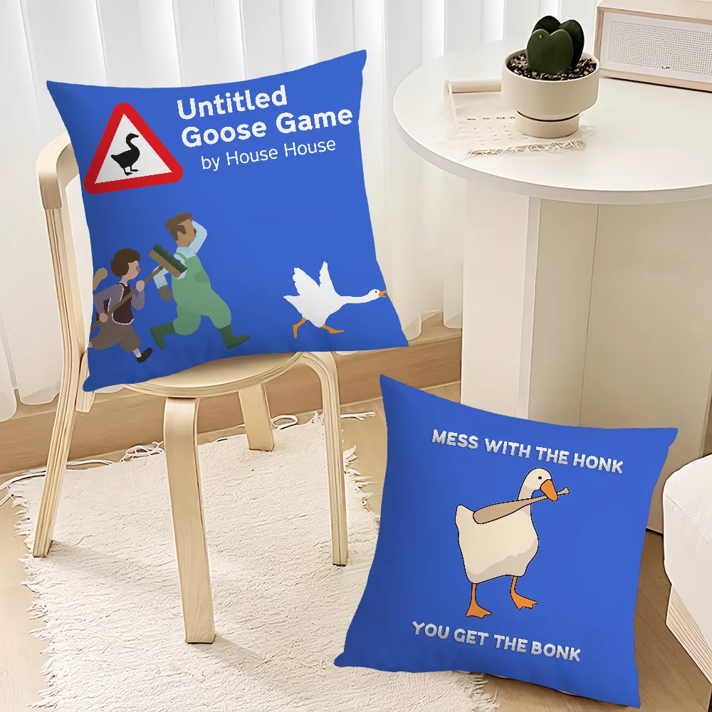 Game Untitled Goose Funny Pillow Case Sofa Decorative Home Double-sided Printing Short Plush Cushion Cover