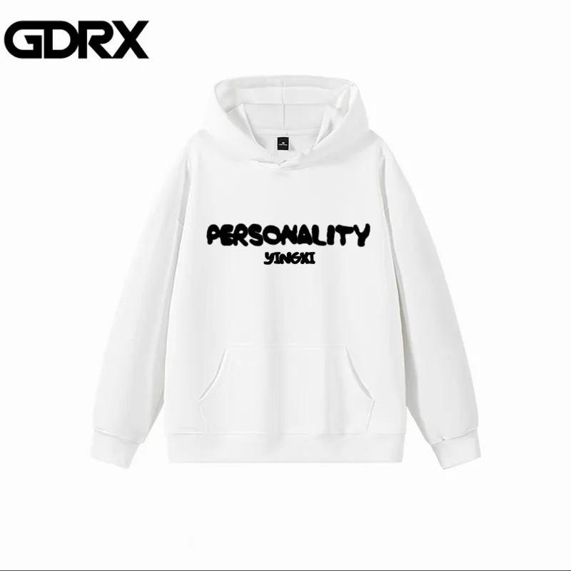 Heavy Velvet Hooded Sweatshirt Men Trendy Hoodie Thickened Warm Retro Design Niche Sweatshirts