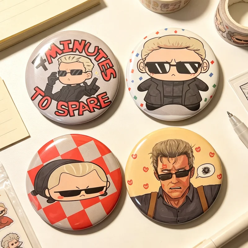 Albert Wesker Pinback Button Resident Evil Fan‑Art Round Badge Shiny Glossy Finish Brooch Pin Cosplay Accessory Collectible Gift