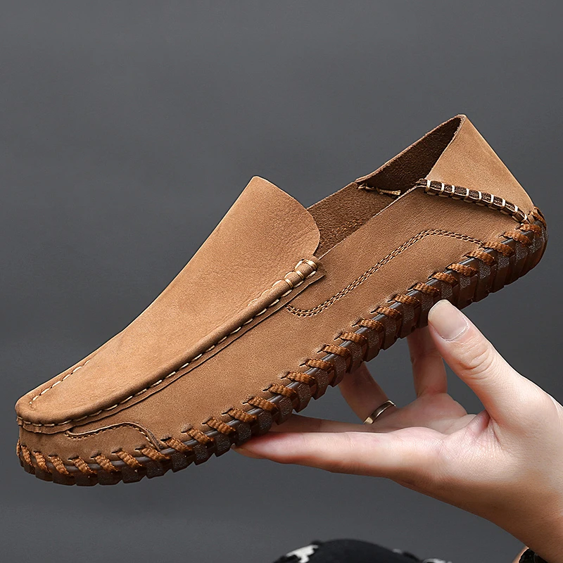 Brand Soft Genuine Leather Men\'s Shoes Breathable Driving Shoes Designer Outdoor Men Loafers Casual Flat Shoes Fashion Moccasins