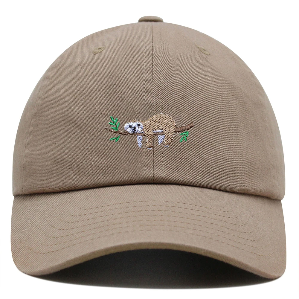 Sloth Dad Hat Animal Association Baseball Cap Cute Embroidered Woman Summer Cotton Sun Hat Man Trucker Hats