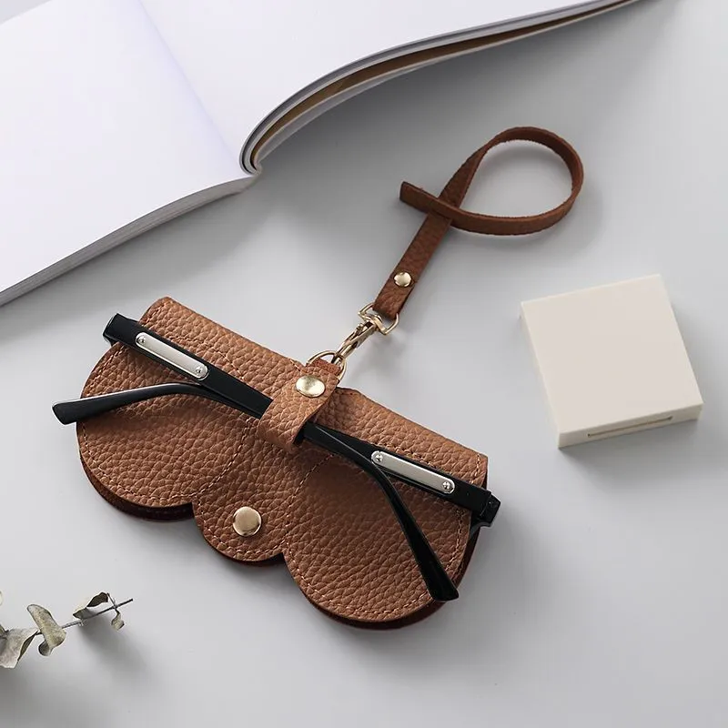 New PU Sunglasses Protective Case Simple Eyeglasses Bag Cute Eyeglasses Clip Sunglasses Bag Portable Eyeglasses Case