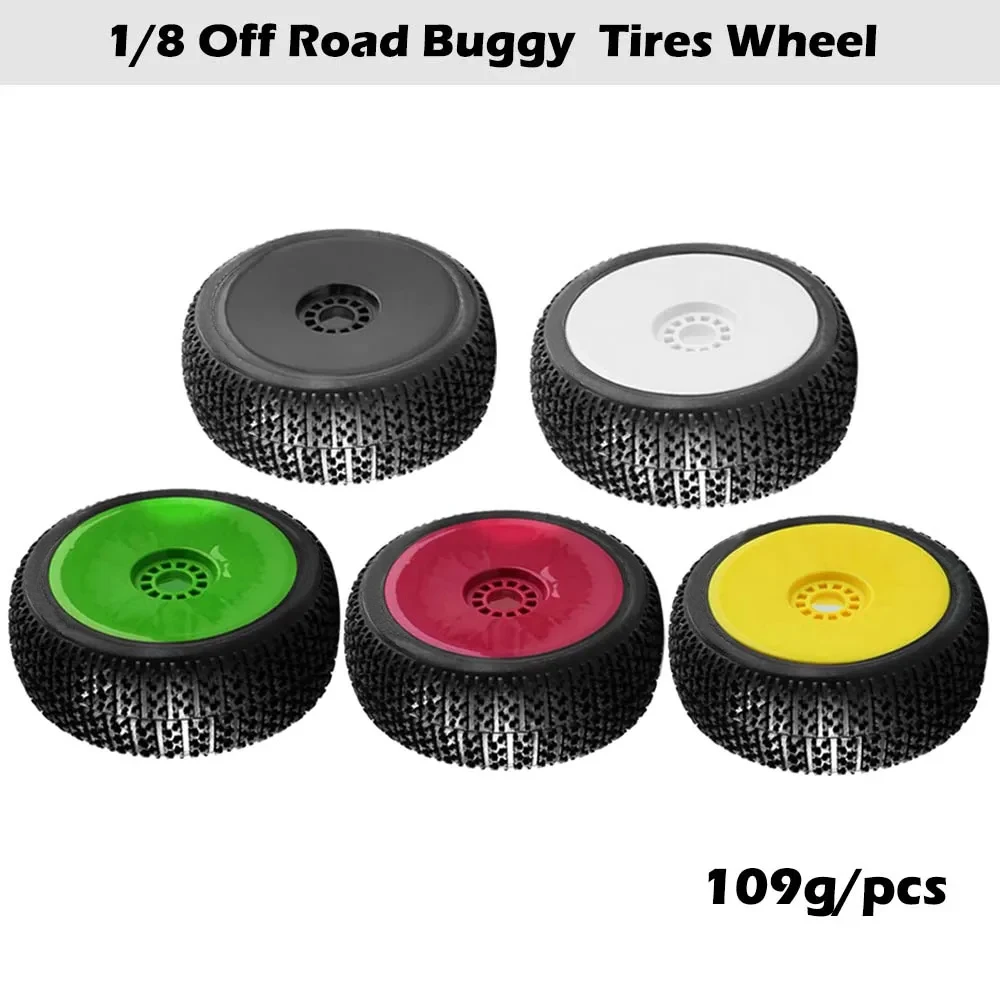 4PCS 116mm *45mmOff Road Buggy Tires rubber tire skin / plastic wheel 17mm Hex Hubs for 1/8 RC Racing Car