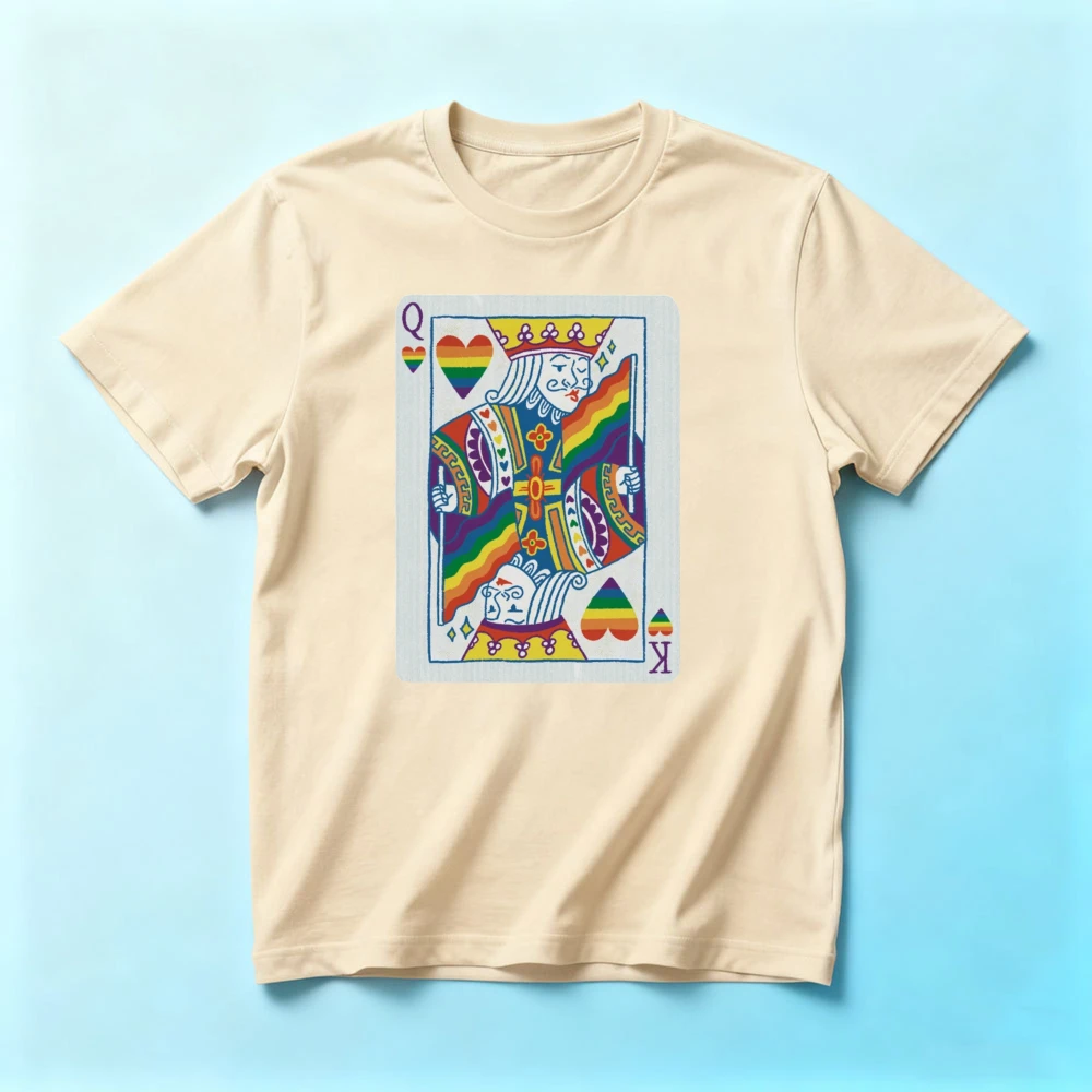 LGBT Queen Funny Gay Pride Unisex Cotton T-Shirt Men Women Modern and Trendy Printed Tshirt Pride Month Streetwear Love Shirt