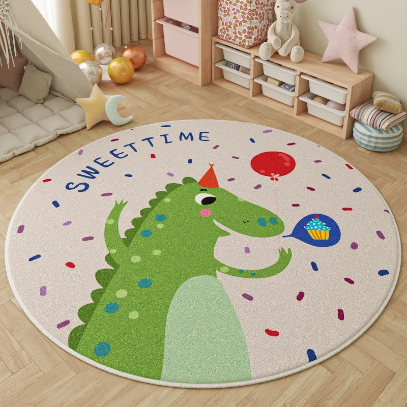 VIKAMA Living Room Round Imitation Cashmere Carpet Study Chair Learning Chair Computer Chair Soft Sound-Absorbing Rug Home Decor