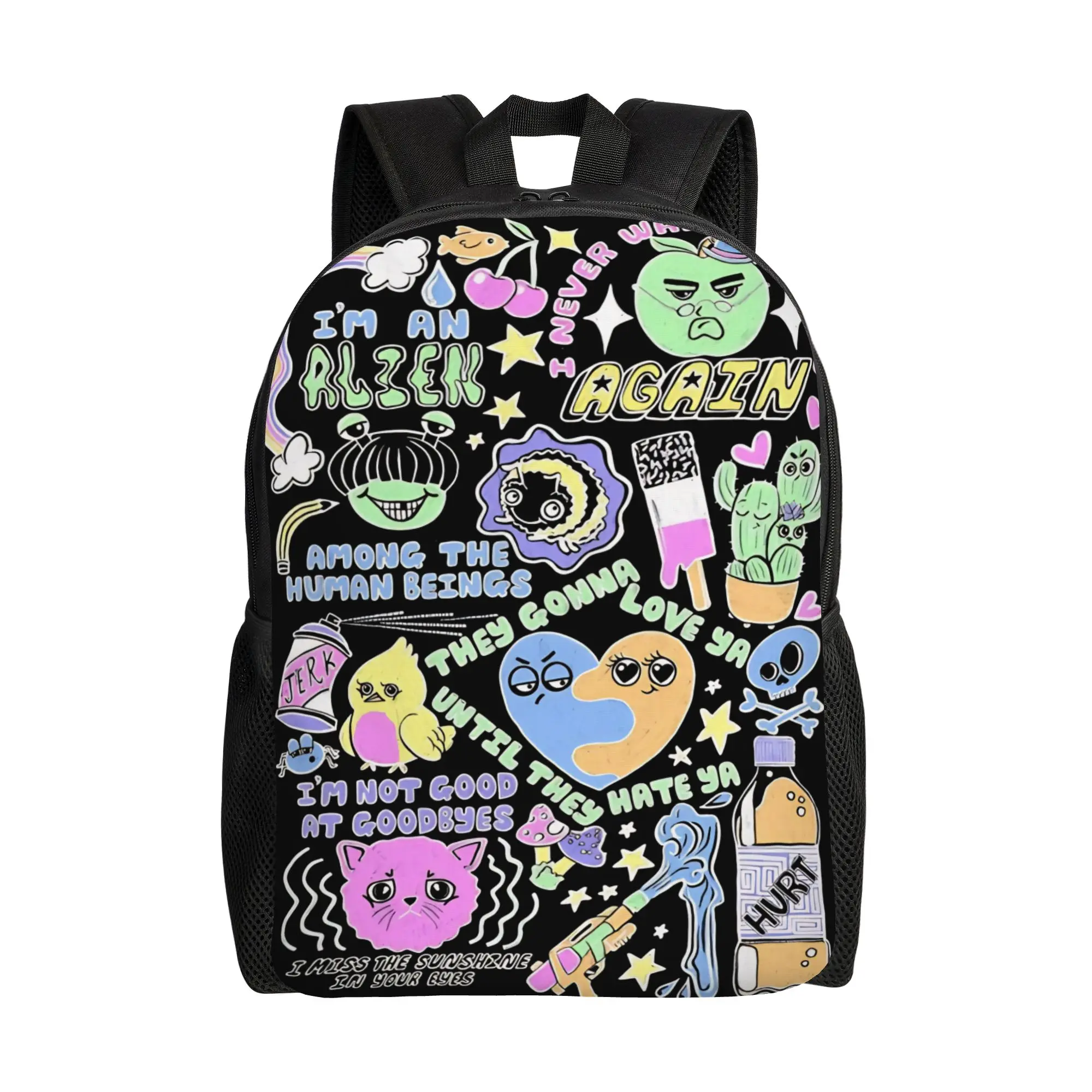 Oliver Tree Doodle Design Backpack for Men Women Casual High School Hiking Travel Daypack  Laptop Computer Canvas Bags Gift