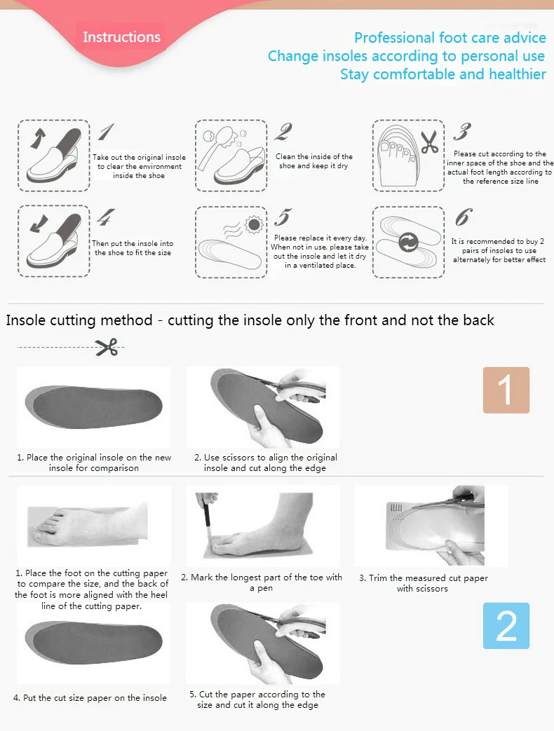 Memory-Schaum-Einlegesohlen für Schuhe, atmungsaktiv, Deodorant, Laufen, Sport-Einlegesohle für Füße, rutschfeste Vorlage, weiche, bequeme Schuhsohle – Detail 20