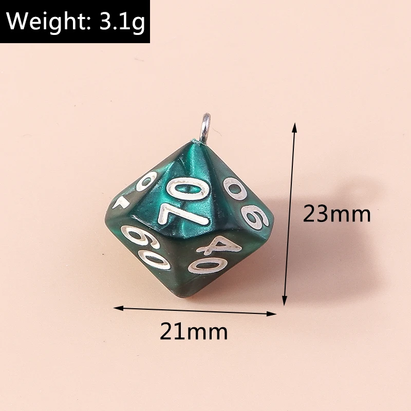 Leslie 5 teile/satz Acryl Würfel Spiel Requisiten Pädagogisches Spielzeug Facettenreiche Digitale Würfel für DIY Schmuck Machen Zubehör – Detail 24