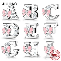 Top quality 925 Sterling Silver Letter A to Z Zircon clips Beads Fit Original Reflections Charm Bracelet women Jewelry making