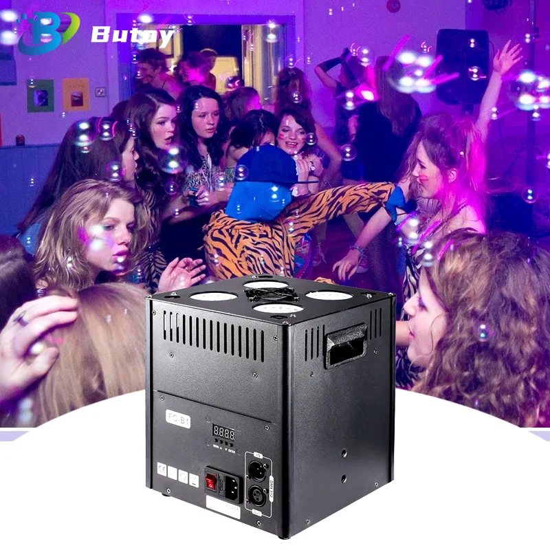 Máquina de burbujas de humo LED, máquina de burbujas Vertical, efecto especial de escenario, control remoto DMX512 para DJ, DISCO, actuación de boda