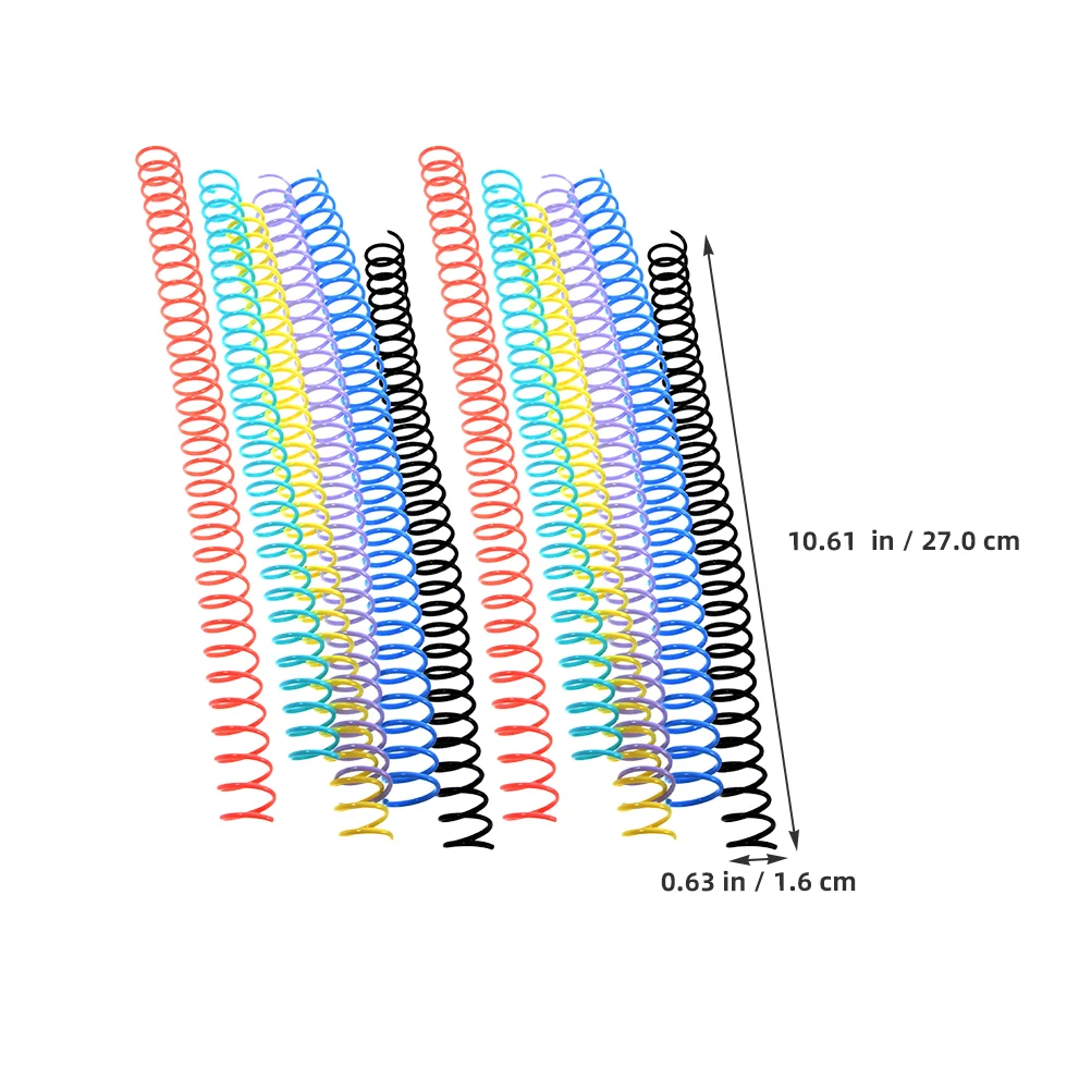 12pcs Coil Loose Leaf Cuttable Binder Rings Colored Notepad Binding Coils Spiral Notebook Plastic Widely Applied