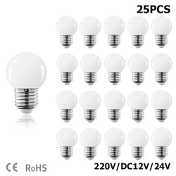 Plastic Milky Globe Led Bulb  PC G45 SMD White E27 220V 12V 24V String Light Bulb 2W 3W 5W Garden Party Ball Lamps