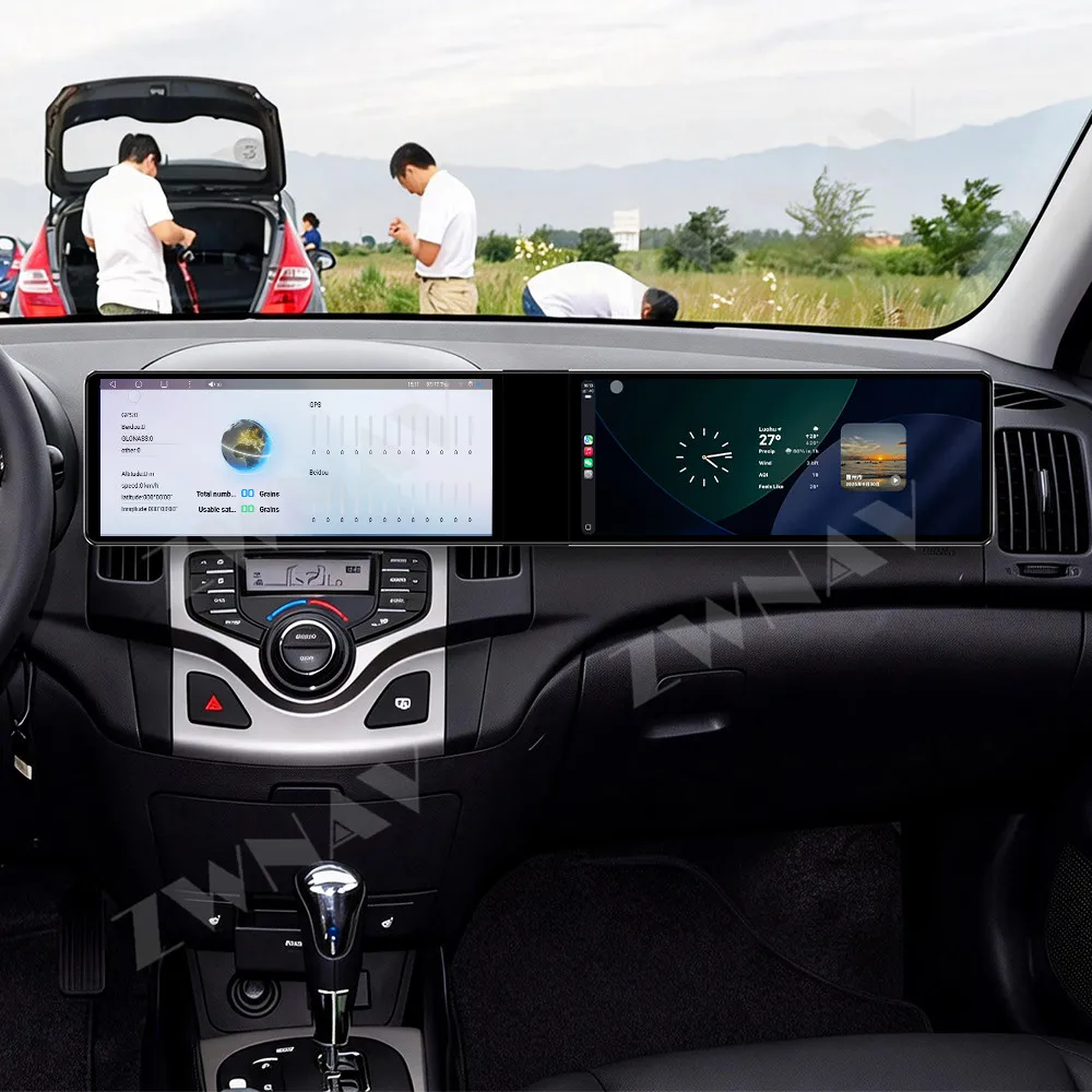 Para Hyundai i30 2006-2012 Android 13 Tela Dupla HD de 12.3 Polegadas com GPS Automotivo e Multimídia - Acessório Interno Automotivo / Central Multimí