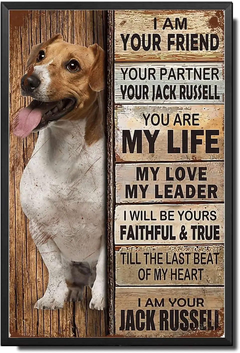 Metal Sign Tin Sign Vintage Wall Art I Am Your Friend Gift for Jack Russell Lovers Vintage Wall Art Prints Metal Sign for Garage