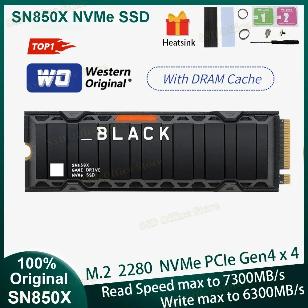 

2024 NEW 8TB 4TB 2TB BLACK WO SN850X 1TB NVMe Built-in solid state drive PCIe 4.0 Gen4 technology SSD, up to 7300 MB/s M.2 2280