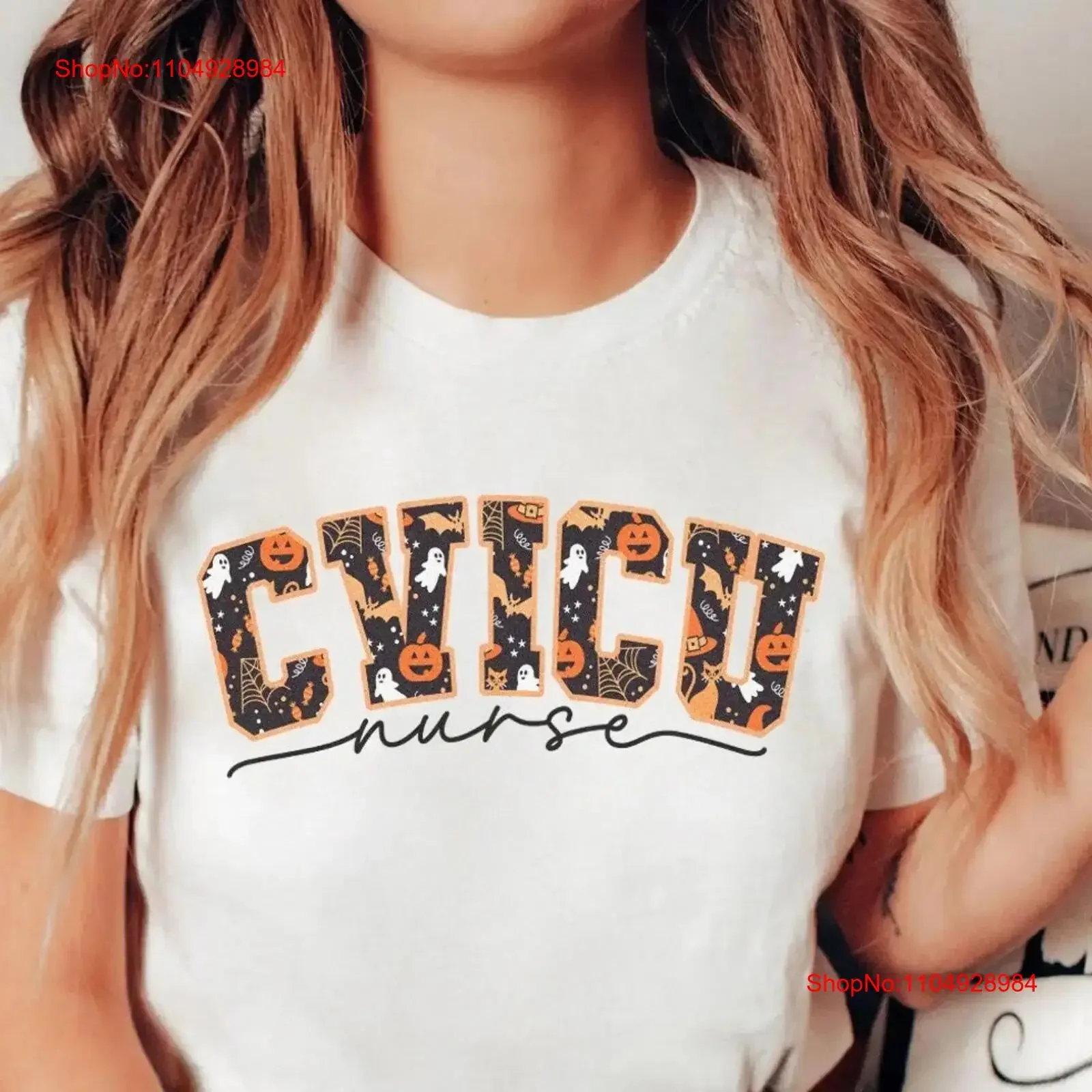 

CVICU Nurse Halloween T Shirt Cardiac ICU Rn Fall Autumn Cv Nursing Party Spooky Boo Crew Group Matching vintage Washed