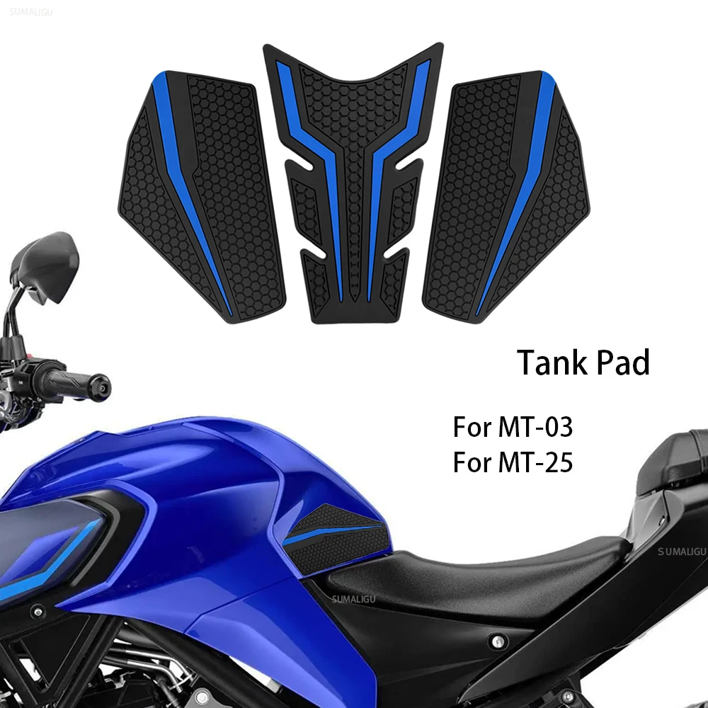 For Yamaha MT-25 MT-03 2020 2021 2022 2023 2024 2025 Motorcycle Non-Slip Side Fuel Tank Stickers Waterproof Pad Rubber Sticker
