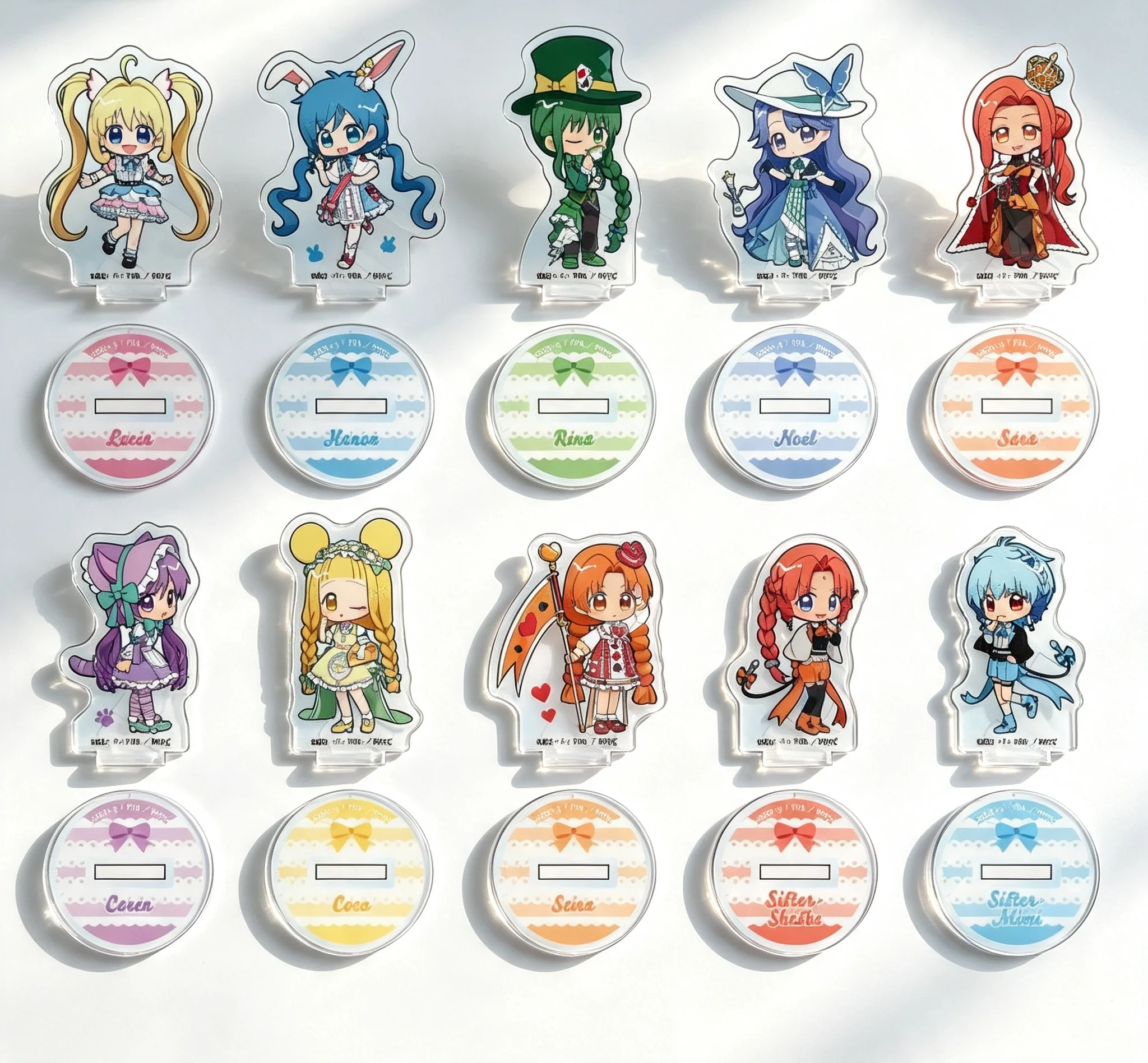 Anime Mermaid Melody Pichi Pichi Pitch Alice Ver Lucia Nanami Hanon Hosho Rina Toin Q-Style Soporte de Acrílico, Placa de Modelo y Llaveros