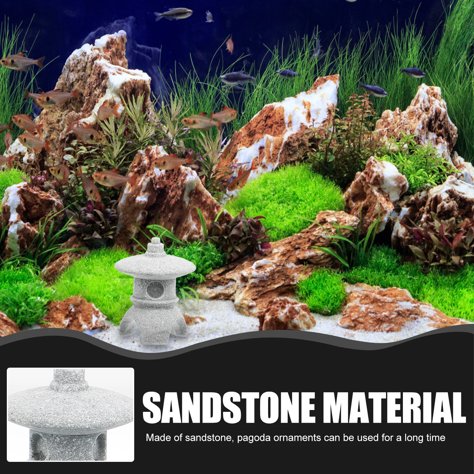 

2Pcs Miniature Pagoda Statue Durable Sandstone Mini Garden Decor Micro Landscape Pavilion Ornament Home Office Decoration