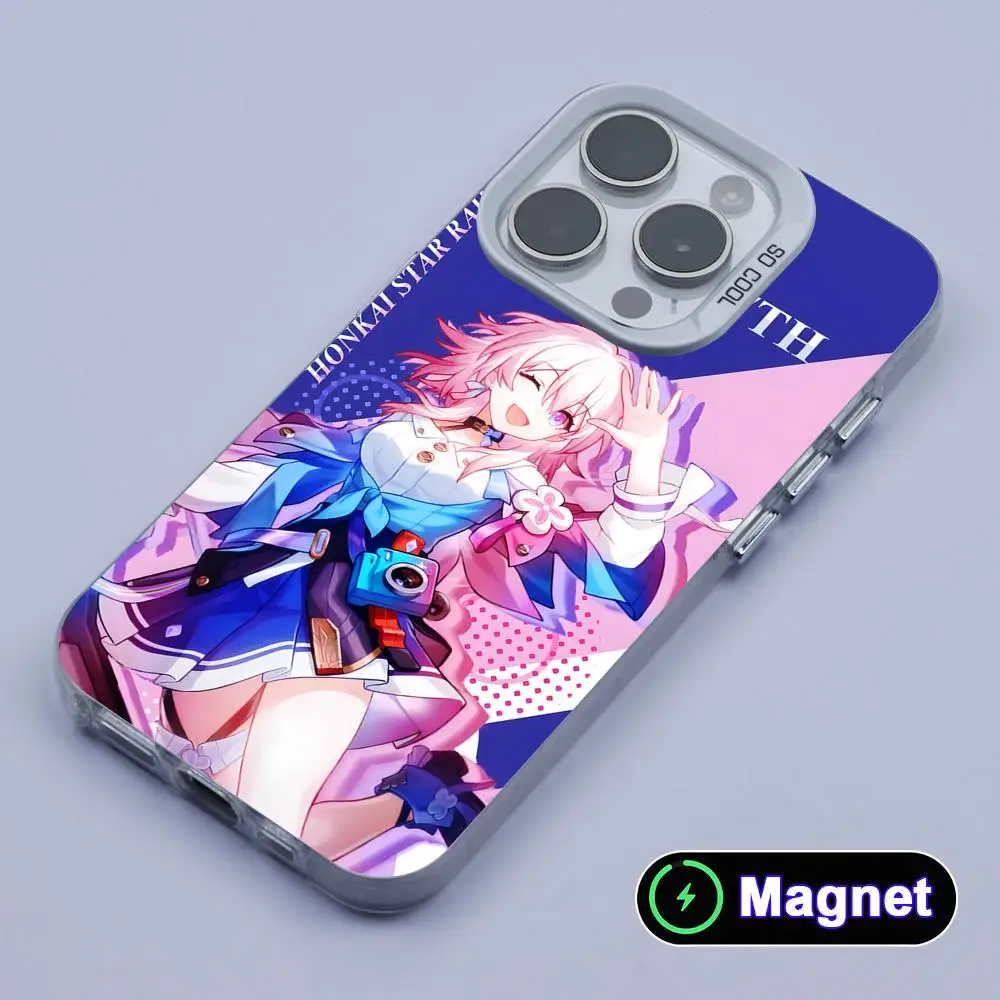 

HSR March White Translucent MagSafe Mobile Phone Case for iPhone 17 16 15 14 13 12 11 X XR XS Air Pro Max Plus Cover