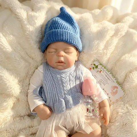 22 Inch Henry Full Silicone Reborn Baby Girl Doll, Realistic Soft Touch Collectible Toy for Gift & Collectors