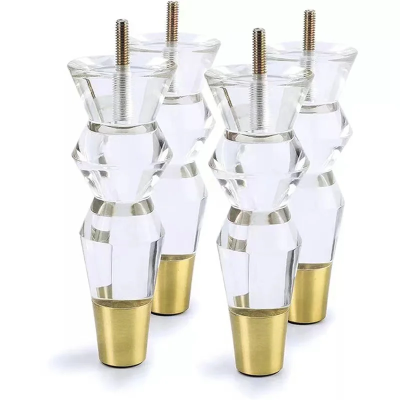 【A87T】6,9 inch acryl meubelpoten vervangende bankvoeten kast modern helder decor doe-het-zelf poten bedvoeten taps toelopende stijl set van 8