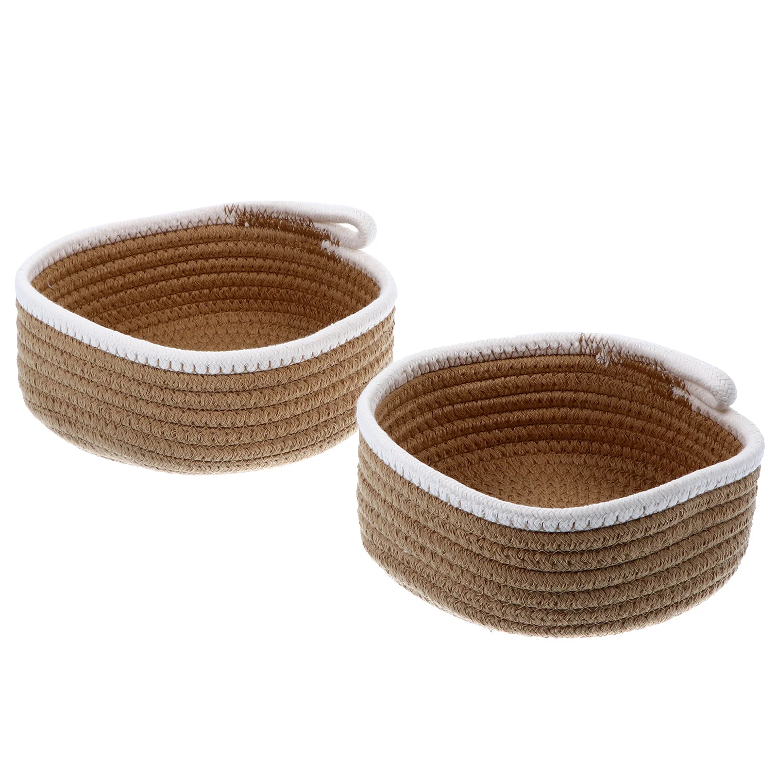 Organizzatore di cestini portaoggetti in tessuto da 2 pezzi Organizzatori in tessuto Contenitori appesi Cestini Piccolo contenitore per trucco in filo di cotone
