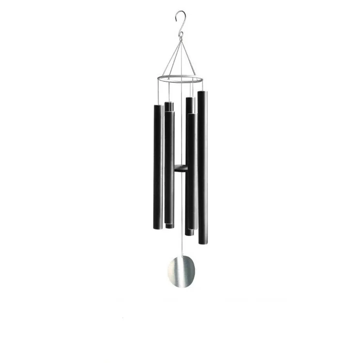 88IN 6 Tubes Largest Wind Chime Supplier Wenestern Wind Chime Black Color Aluminum High Quality Outdoor Decor Popular Bells Ho