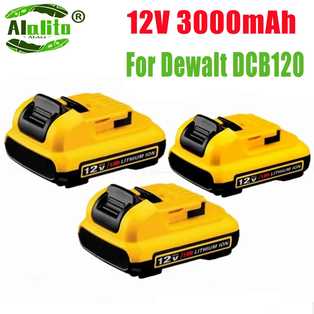 Replacement for Dewalt DCB120 Lithium-ion Batteries 12V 3Ah Battery DCB123 DCB125 DCB124 DCB122 DCD710 Power Tools Battery