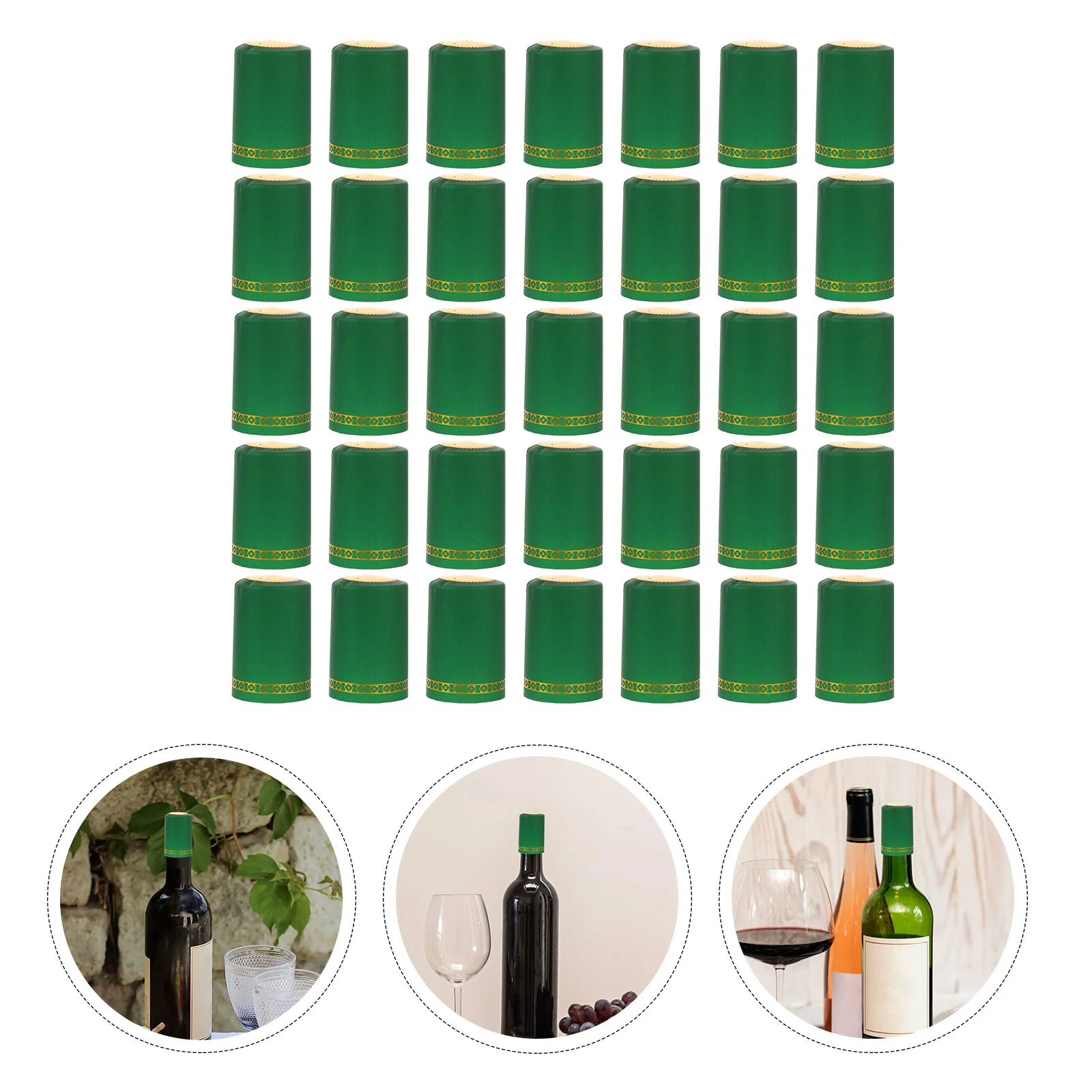 

100 Pcs Seal Shrink Film Capsules Resealable Pvc Sealer Bottle Preserving Sealers