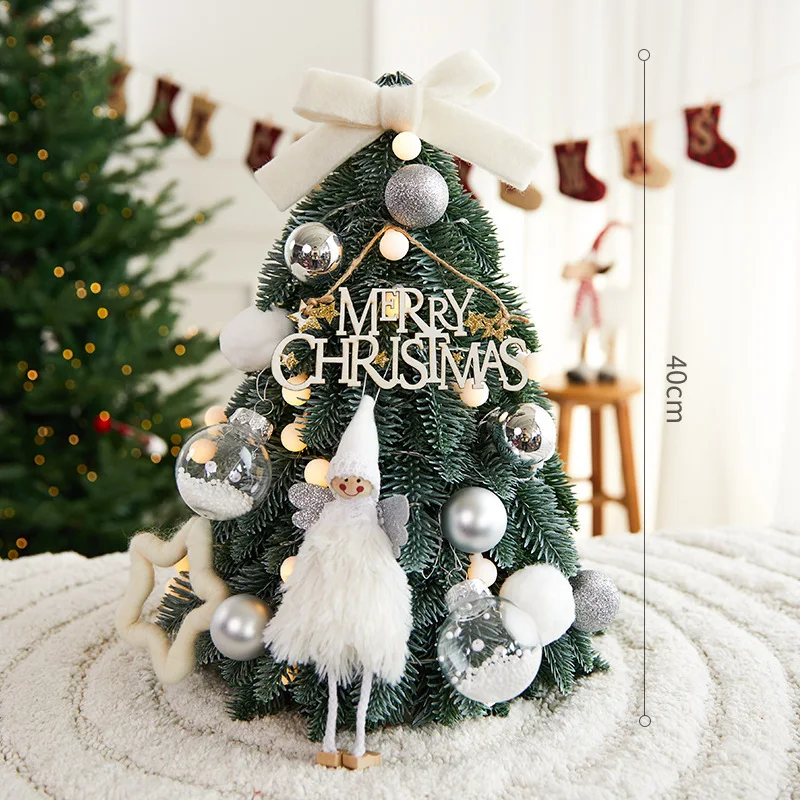 Christmas tree,premium lights ins style DIY ornament internet celebrity package，Christmas decorations mini tree