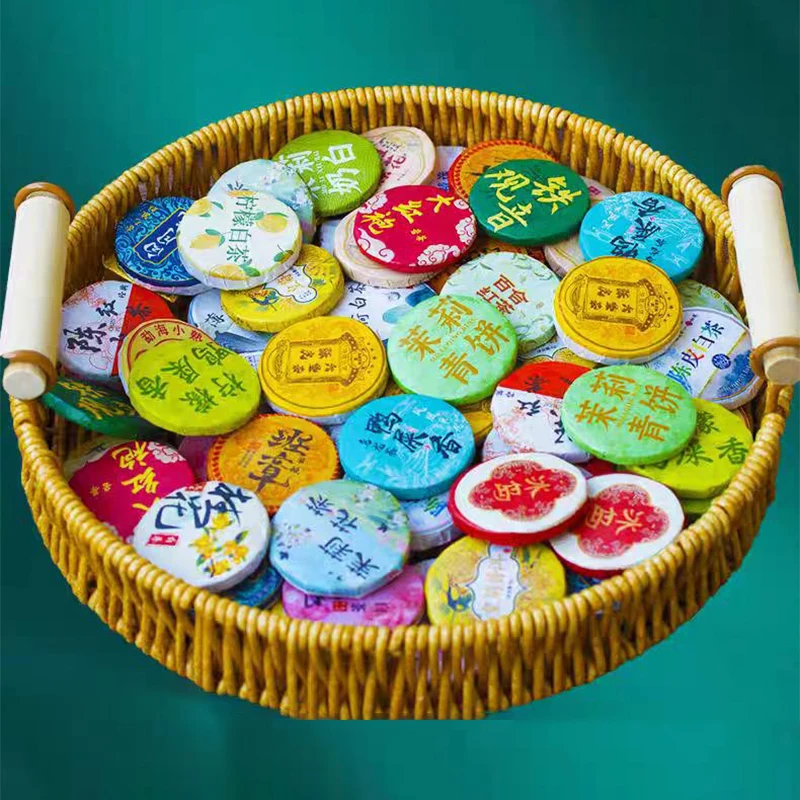 

Lightning Deal Puer Small Tea Cake Storage Basket 5gX5g Shu&Raw Pu'er Handle Basket Women's/Men's Festival Essential NO Basket