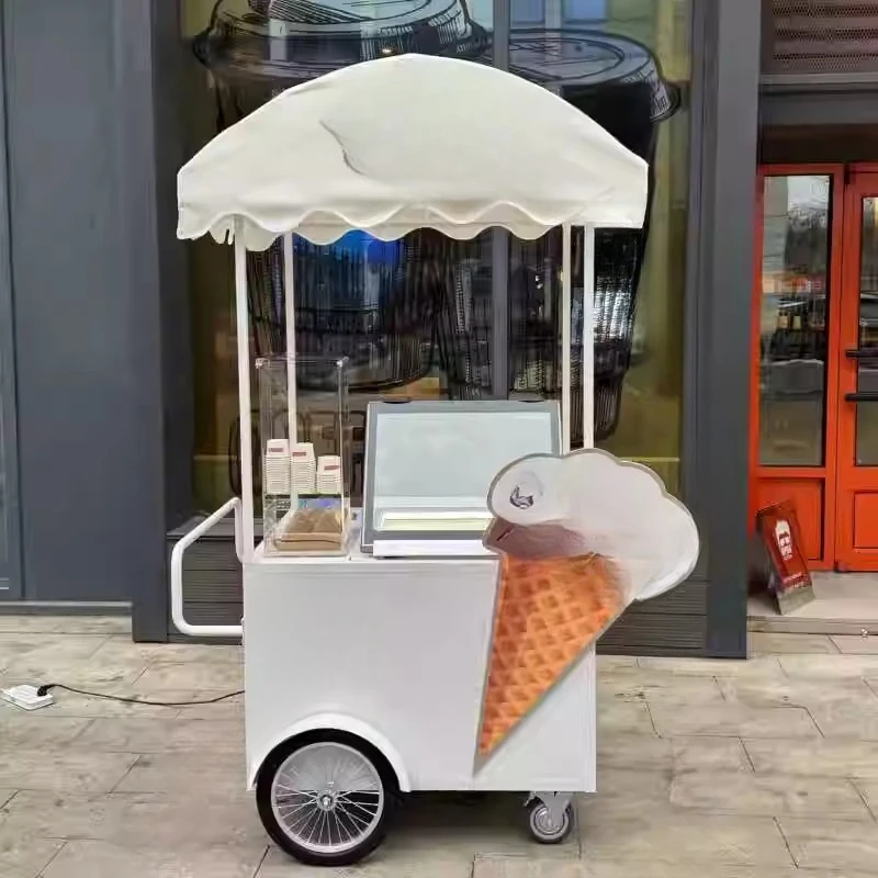 

Ice Cream Truck Mobile Stall Snacks Night Market Stall Small Push Commercial Sale Flowers