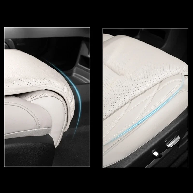 New Car Seat Cushion Waist Cushion for Mercedes Benz/BMW/Audi Breathable and Ventilated Nappa Leather All Season Seat Cushion