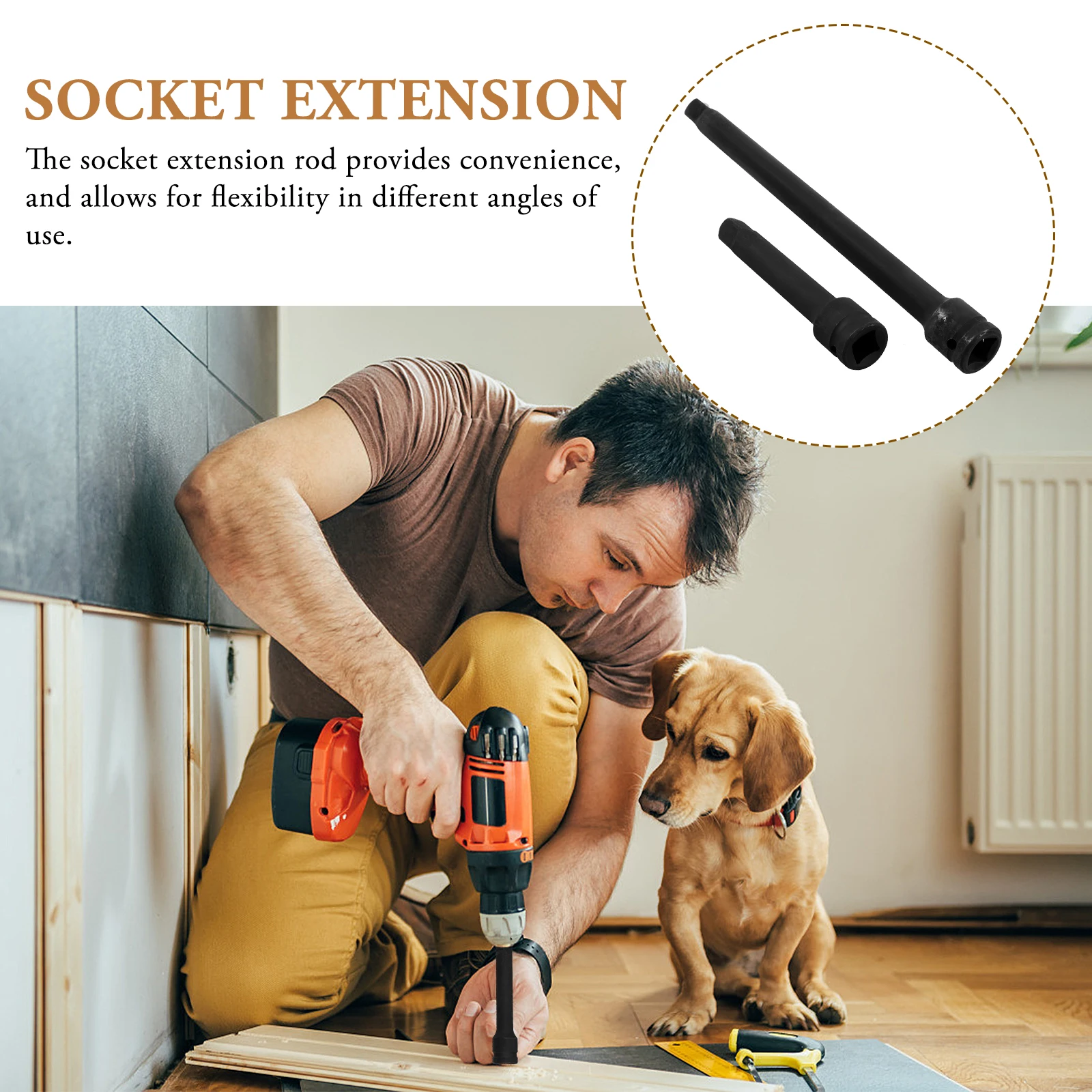 

2Pcs Socket Wrench Extension Bar Flexible Universal Electric Wrench Extension Rod High Torque Durable for Tight Space Repair