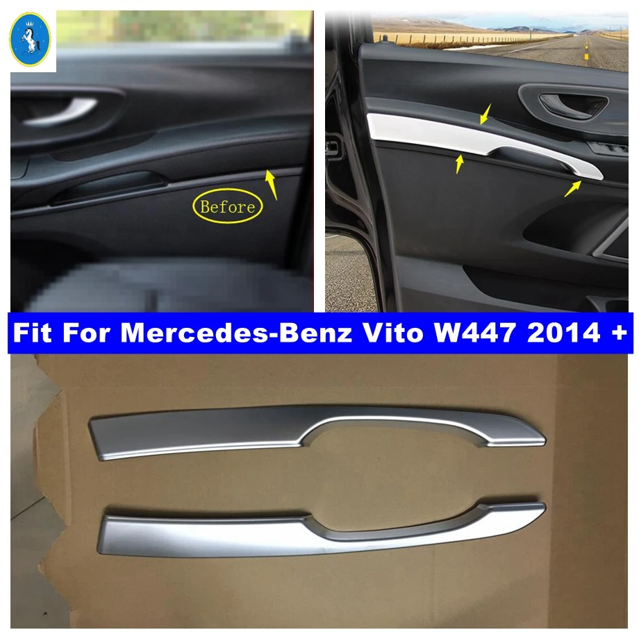 

Auto Front Door Doorknob Handle Bowl Strip Molding Cover Kit Trim For Mercedes-Benz Vito W447 2014 - 2021 Interior Accessories