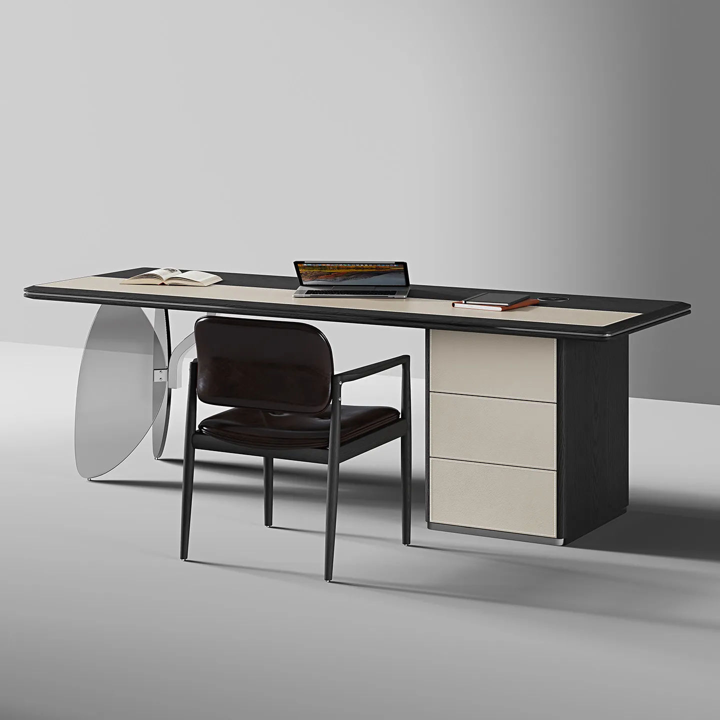 New Original Solid Wood Modern Desk Light Luxury High-End Designer Writing Desk for Office Building Modular Commercial Furniture