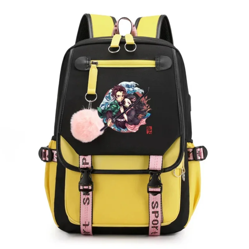 Kamado Nezuko Demon Slayer Anime Cosplay unisex studenci tornister plecak kreskówka Bookbag plecak podróżny na laptopa torba zewnętrzna